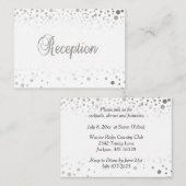 Stijlvol zilveren Confetti Stippen | Witte achterg Informatiekaartje (Voorkant / Achterkant)