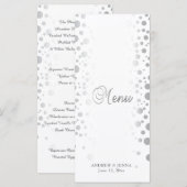 Stijlvol zilveren Confetti Stippen | Witte achterg Menu (Voorkant / Achterkant)
