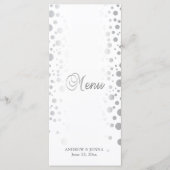Stijlvol zilveren Confetti Stippen | Witte achterg Menu (Voorkant)
