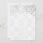 Stijlvol zilveren Confetti Stippen | Witte uitnodi Kaart (Achterkant)