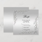 Stijlvol zilveren decoratie-Jubileum RSVP (Voorkant / Achterkant)