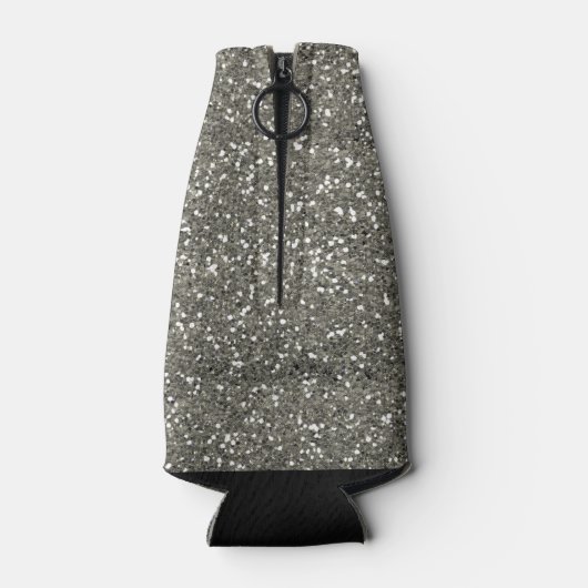 Stijlvol zilveren glitter flesjeskoeler (Achterkant)