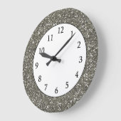 Stijlvol zilveren glitter grote klok (Hoek)