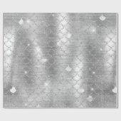 Stijlvol zilveren glitter Mermaid Fish Scaling Pat Cadeaupapier (Vlak)