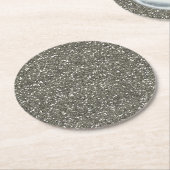 Stijlvol zilveren glitter ronde kartonnen onderzetter (Gebogen)