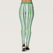 Stijlvol zilveren glitter Stripe Pattern Yoga Leggings (Achterkant)