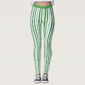 Stijlvol zilveren glitter Stripe Pattern Yoga Leggings (Voorkant)