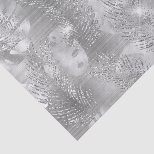 Stijlvol zilveren glitter tropisch Oerwoud lekt Tissuepapier (Detail)