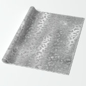 Stijlvol zilveren glitter Wild Leopard Spots Patro Cadeaupapier (Uitgerold)