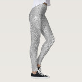 Stijlvol zilveren glitter Wild Leopard Spots Patro Leggings (Rechts)