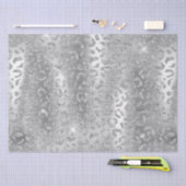 Stijlvol zilveren glitter Wild Leopard Spots Patro Tissuepapier (Craft)