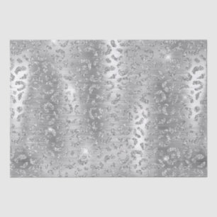 Stijlvol zilveren glitter Wild Leopard Spots Patro Tissuepapier