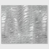 Stijlvol zilveren glitter Wild Tiger Stripes Patro Cadeaupapier (Vlak)