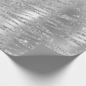 Stijlvol zilveren glitter Wild Tiger Stripes Patro Cadeaupapier (Hoek)
