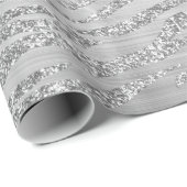 Stijlvol zilveren glitter Wild Tiger Stripes Patro Cadeaupapier (Rol Hoek)