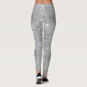 Stijlvol zilveren glitter Wild Tiger Stripes Patro Leggings (Achterkant)