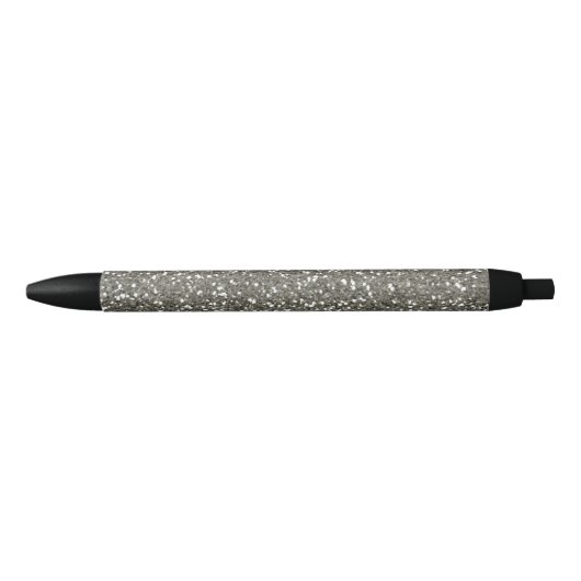 Stijlvol zilveren glitter zwarte inkt pen (Voorkant)