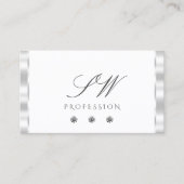 Stijlvol zilveren witte mousserende diamanten Init Visitekaartje (Voorkant)