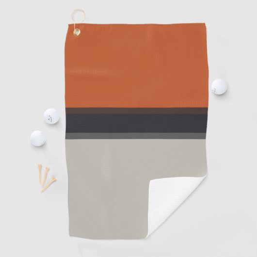 Stijlvol zilvergrijs Oranje patroon met rode strep Golfhanddoek (Insitu)