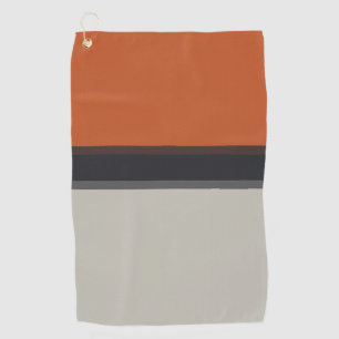 Stijlvol zilvergrijs Oranje patroon met rode strep Golfhanddoek