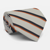 Stijlvol zilvergrijs Oranje patroon met rode strep Stropdas (Opgerold)