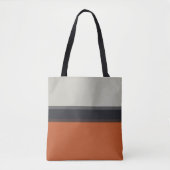 Stijlvol zilvergrijs Oranje patroon met rode strep Tote Bag (Voorkant)