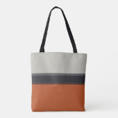 Stijlvol zilvergrijs Oranje patroon met rode strep Tote Bag (Achterkant)