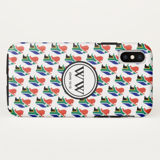 Stijlvol ZUID-AFRIKA Monogram Overvloedig leven Case-Mate iPhone Case (Achterkant (horizontaal))