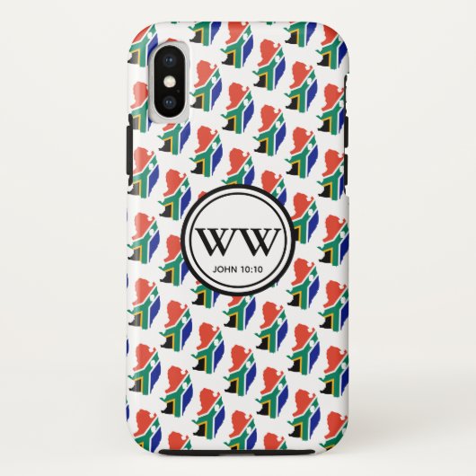 Stijlvol ZUID-AFRIKA Monogram Overvloedig leven Case-Mate iPhone Case (Achterkant)