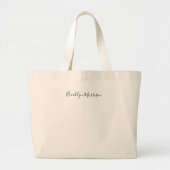 Stijlvol zwart aangepast script monogram naam scha grote tote bag (Voorkant)