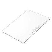 Stijlvol zwart aangepast script naam tekstmonogram notitieblok (Schuin)