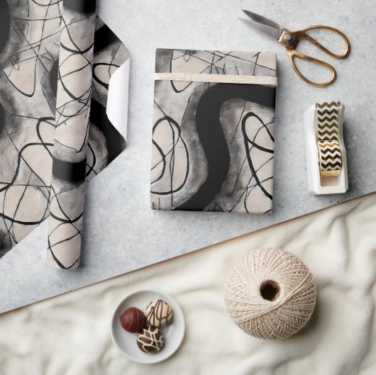 stijlvol zwart abstract modern cadeaupapier (Crafts)