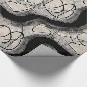 stijlvol zwart abstract modern cadeaupapier (Hoek)