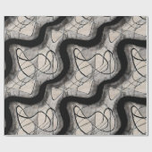 stijlvol zwart abstract modern cadeaupapier (Vlak)