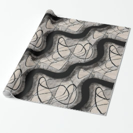 stijlvol zwart abstract modern cadeaupapier