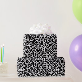 stijlvol zwart abstract modern verpakkingspapier cadeaupapier