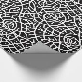 stijlvol zwart abstract modern verpakkingspapier cadeaupapier (Hoek)