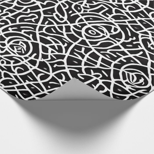 stijlvol zwart abstract modern verpakkingspapier cadeaupapier (Hoek)