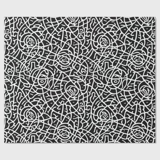 stijlvol zwart abstract modern verpakkingspapier cadeaupapier (Vlak)