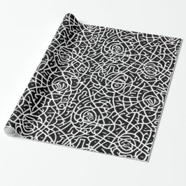 stijlvol zwart abstract modern verpakkingspapier cadeaupapier