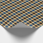 Stijlvol zwart blauw wit geel geplateerd patroon cadeaupapier (Hoek)