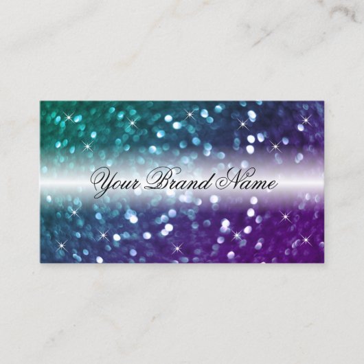 Stijlvol zwart Blauwgroen Paars spaarglitter moder Visitekaartje (Voorkant)