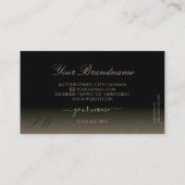 Stijlvol zwart-bruin monogram voor mousserende dia visitekaartje (Achterkant)