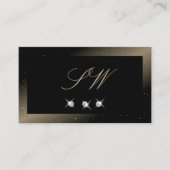 Stijlvol zwart-bruin monogram voor mousserende dia visitekaartje (Voorkant)