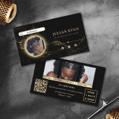 Stijlvol zwart en goud Afrikaans haarvlechten Visitekaartje