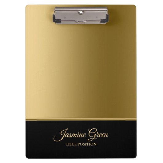 Stijlvol zwart en goud klembord (Voorkant)
