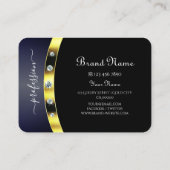 Stijlvol Zwart en Goud met Initialen Strass Visitekaartje (Achterkant)