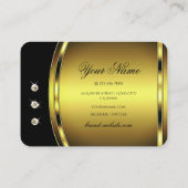 Stijlvol zwart en goud met mousserende diamanten visitekaartje (Achterkant)