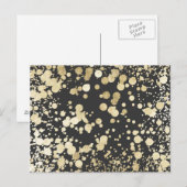 Stijlvol zwart en goud modern confetti-patroon briefkaart (Voorkant / Achterkant)