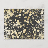 Stijlvol zwart en goud modern confetti-patroon briefkaart (Voorkant)